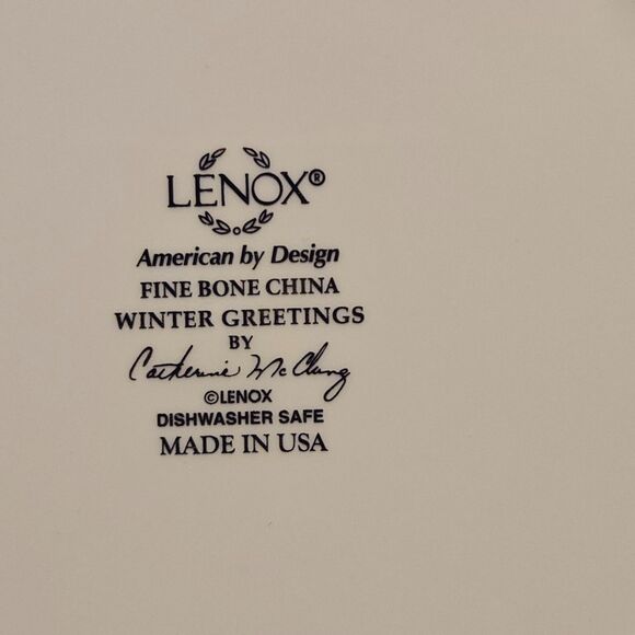 Set 6 Lenox Winter Greetings Cardinal + Ribbon 8" Salad Plates Gold Rim Holly - Picture 9 of 9